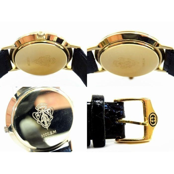 Gucci Antique Watch Quartz Leather Gold Color Dial — view 2