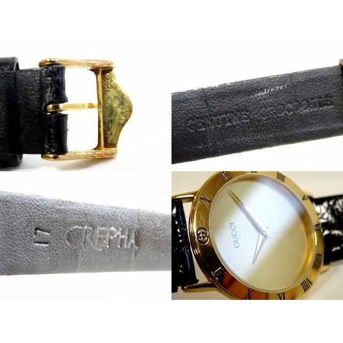 Gucci Antique Watch Quartz Leather Gold Color Dial — view 3