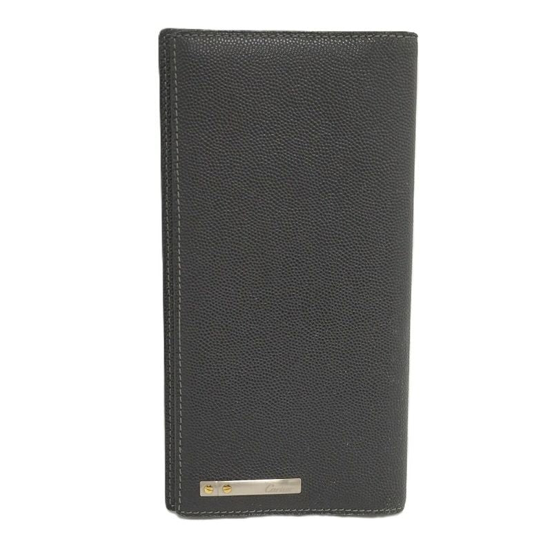 Cartier Bifold Wallet Santos de Cartier Leather Black