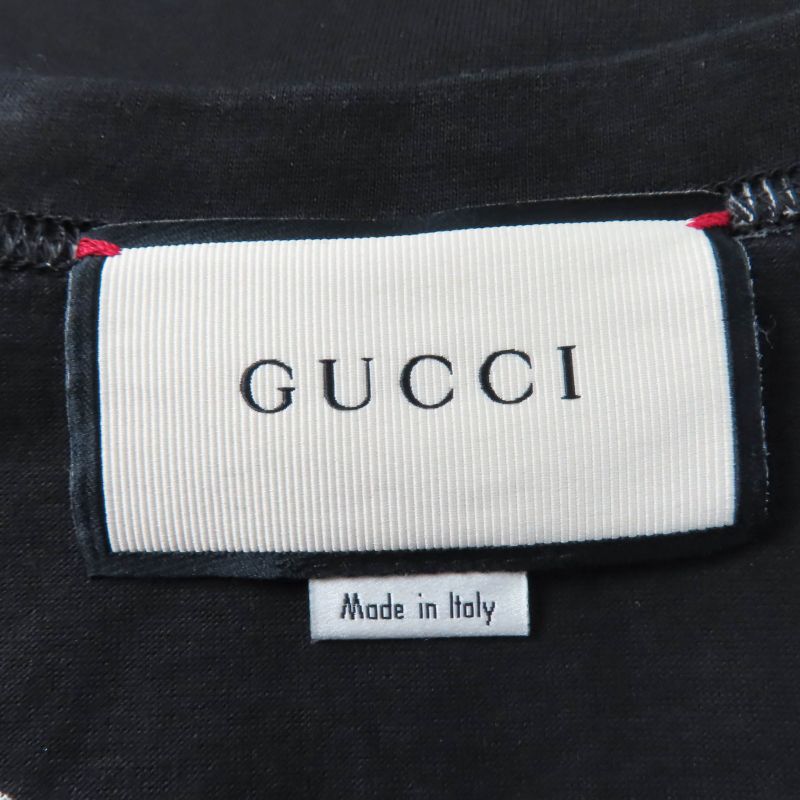 Gucci 492347 100% Cotton Ignacimon Real Print Short Sleeve T-shirt Black XS
