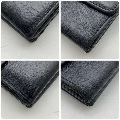 Chanel Wallet Bifold Hook Compact Leather Black CC Logo — view 12