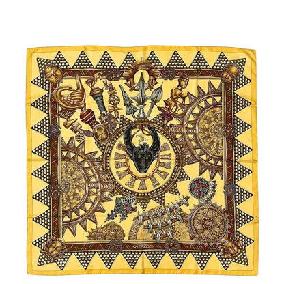 Hermes Scarf Carre 90 Beige Brown L'or des