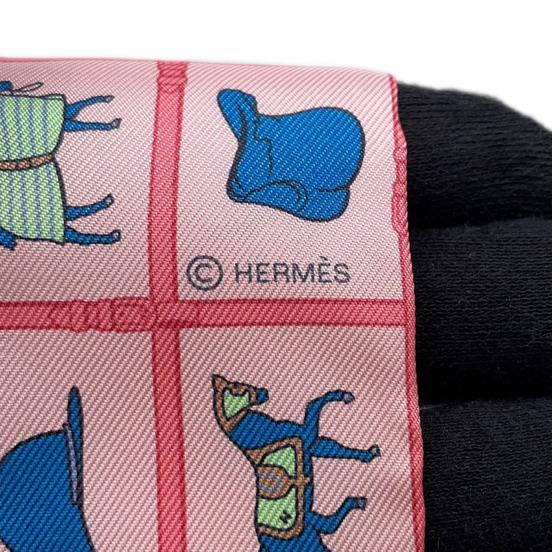 Hermes Scarf Twill Horsewear Couvertures Et Tenues de Jour Silk Rose Blue Veil