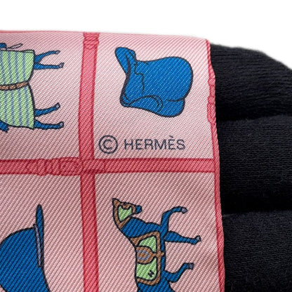 Hermes Scarf Twill Horsewear Couvertures Et Tenues de Jour Silk Rose Blue Veil