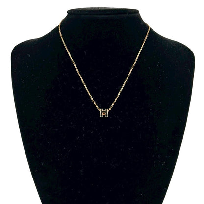Hermes Box Mini Pop Necklace Pendant Choker Gold Black — view 2