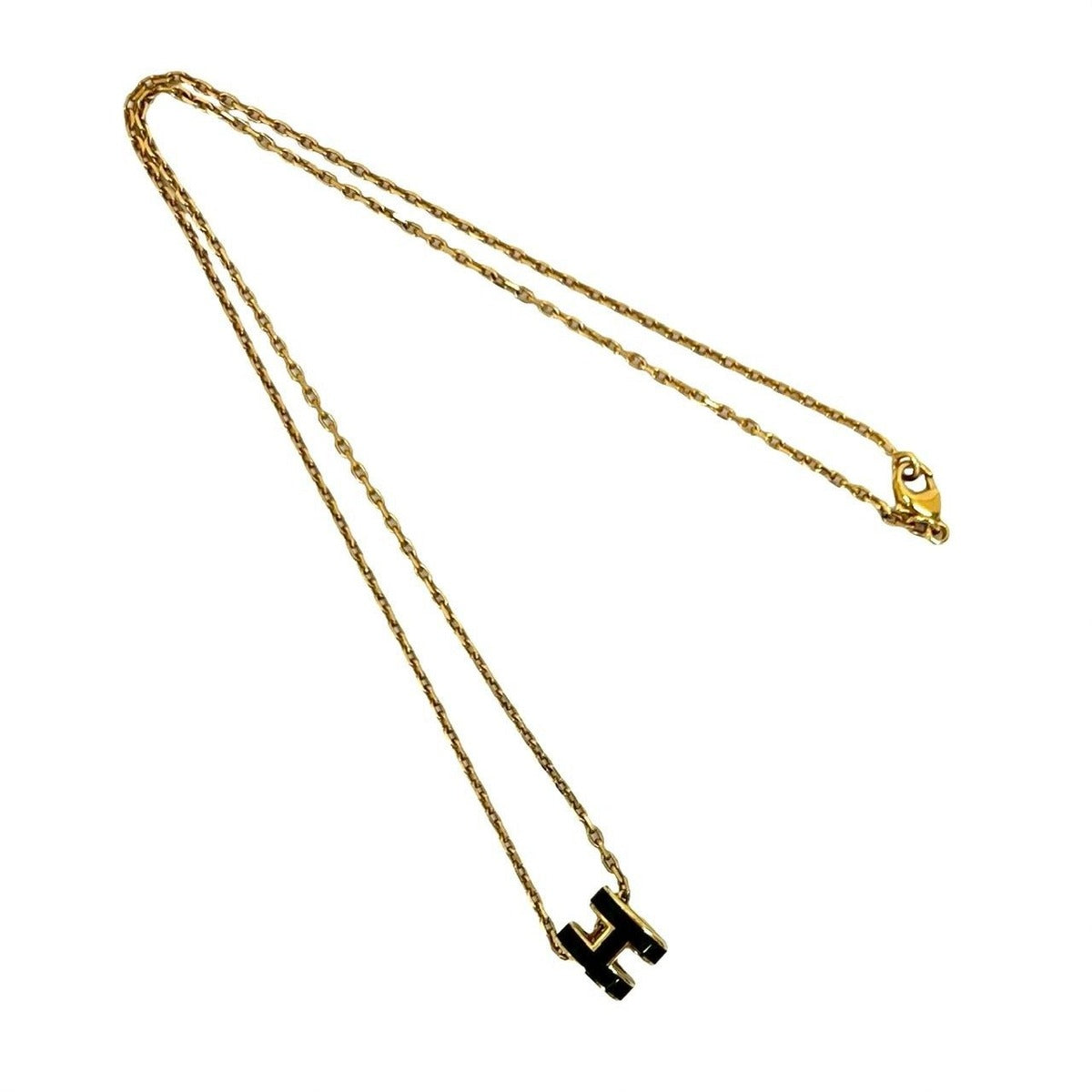 Hermes Box Mini Pop Necklace Pendant Choker Gold Black — view 6