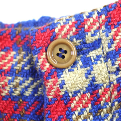 Gucci 20SS 630590 Linen Cotton Checked Embroidered Button Fly Tweed Shorts