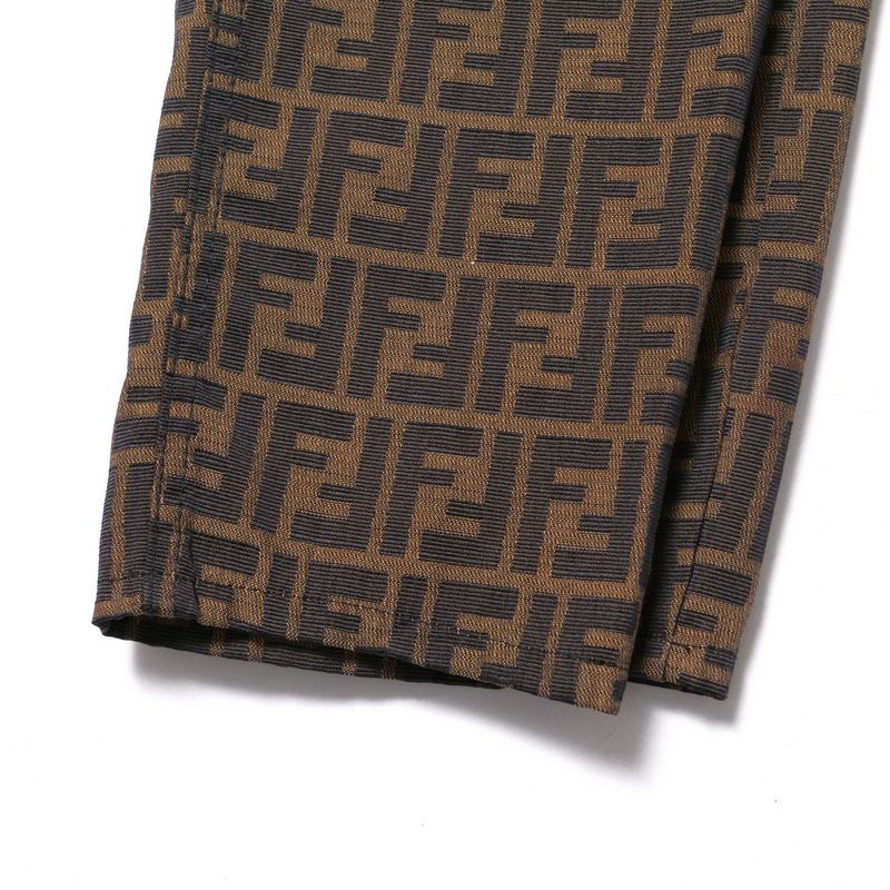 Fendi Vintage Pants Size 29" Tapered Double F FF Zucca Pattern Jacquard Made In
