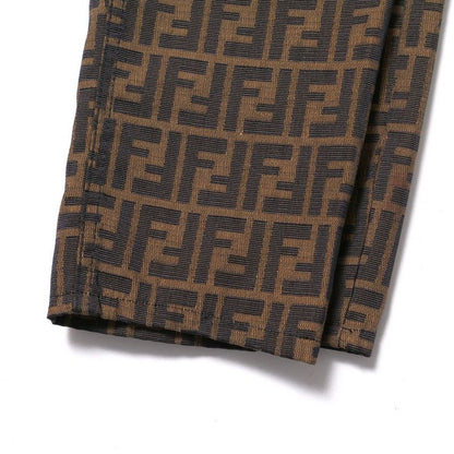 Fendi Vintage Pants Size 29" Tapered Double F FF Zucca Pattern Jacquard Made In