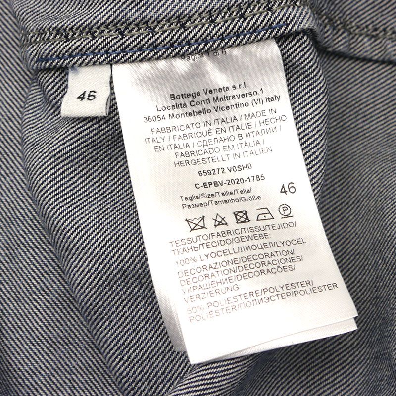 Bottega Veneta Short Sleeve Shirt 659272 Size 46 Lyocell Blue