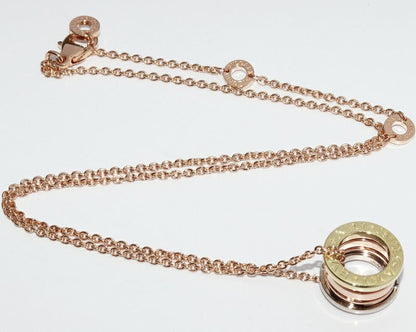 Bulgari Pendant Necklace 18K Yellow Gold 18K White Gold 18K Pink Gold Bzero1