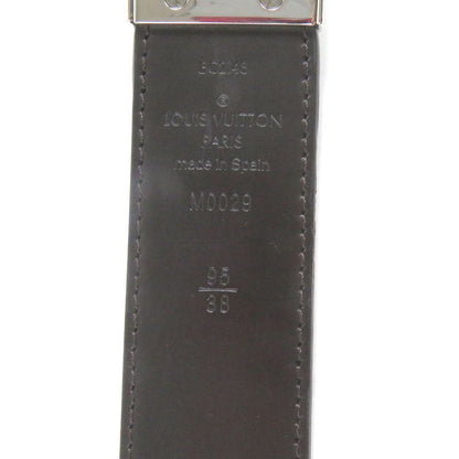Louis Vuitton M0029 Santure Damier Infini LV Logo Silver Buckle Leather Belt