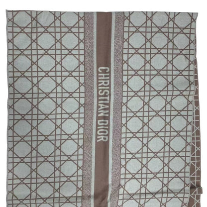 Dior Christian Cannage Cashmere Muffler Shawl Beige Scarf — view 3