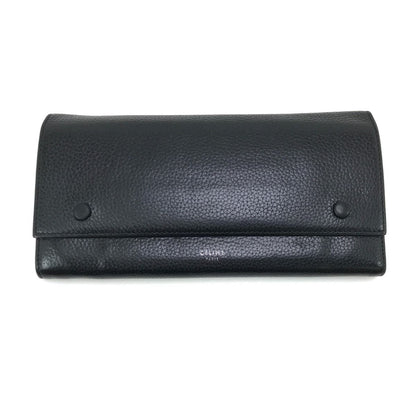 Celine Long Wallet Large Flap Multifunction S-Ba-0193 Black X Yellow