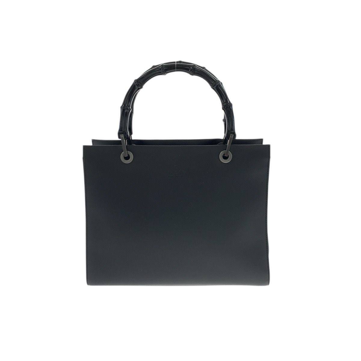Gucci Bamboo Black Silver Leather 002 Tote