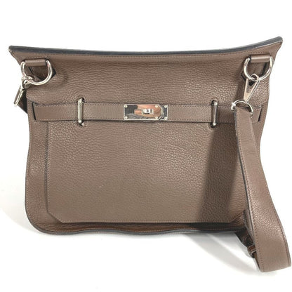 Hermes Shoulder Bag GypsieRe 34 Taurillon Clemence Dark Brown