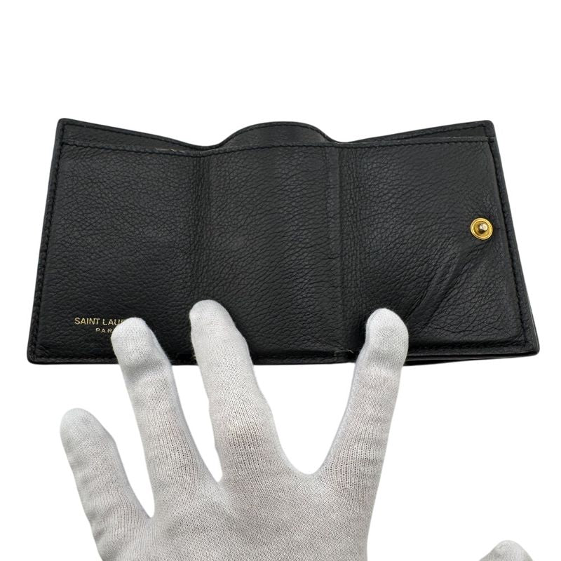 Saint Laurent Paris Tgn637420 YSL Logo Compact Wallet Trifold Wallet Branded