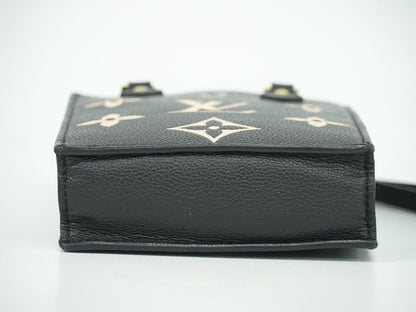 Authentic Louis Vuitton LV Petite Sac Pla Monogram Empreinte Leather 2WAY