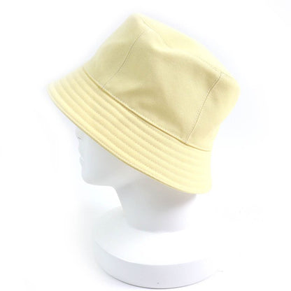 Hermes Calvi 100% Cotton Serie Hardware Bucket Hat Yellow 57 Made In France