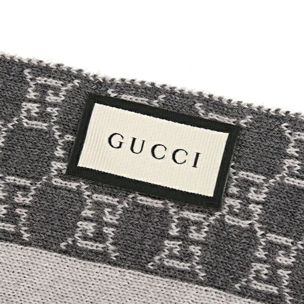 Gucci Scarf/stole Wool Light Gray/dark Gray