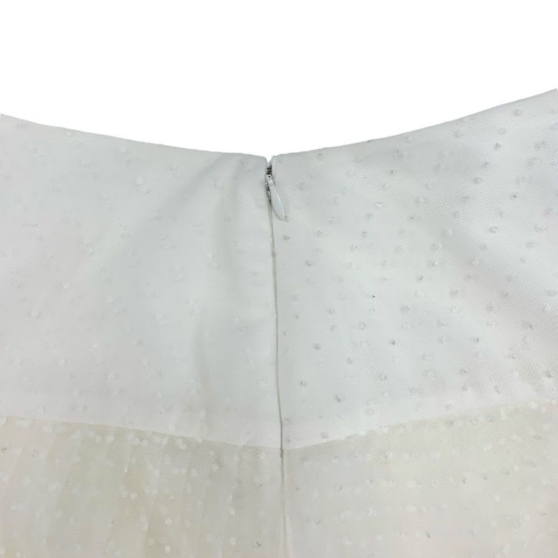 Christian Dior Plume Tulle Bottoms Nylon White Skirt Pleated Midi