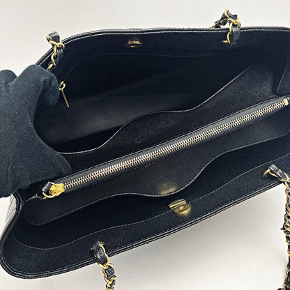 Chanel Matelasse As3634 Black Chain Tote Bag Caviar Skin Ladies Gold Hardware