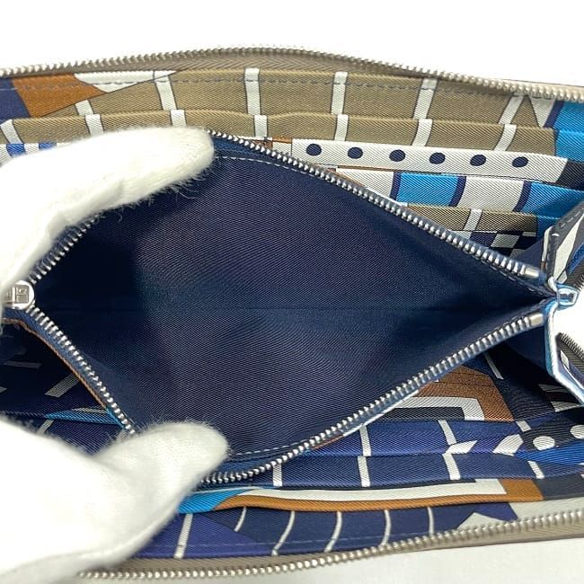 Hermes Round Zipper Long Wallet Azap Silk Quinn F22990