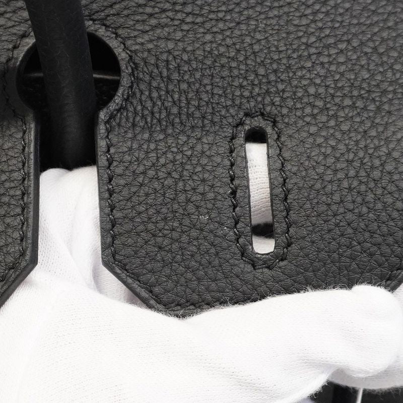 5mc1012-1-h-g]hermes Handbag Birkin 30 Togo Black Silver Hardware Engraved K