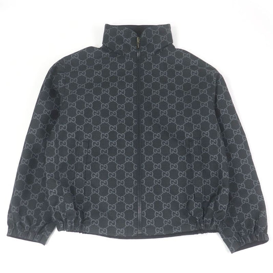 Gucci 770276 GG Ripstop Nylon Reversible Blouson Jacket Black 50 Made In Italy