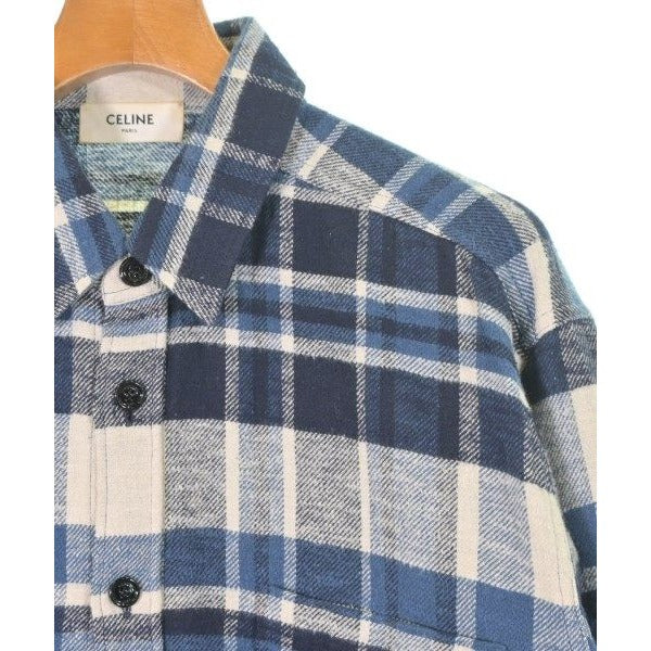Celine Casual Shirt Cotton White Blue Navy — view 4