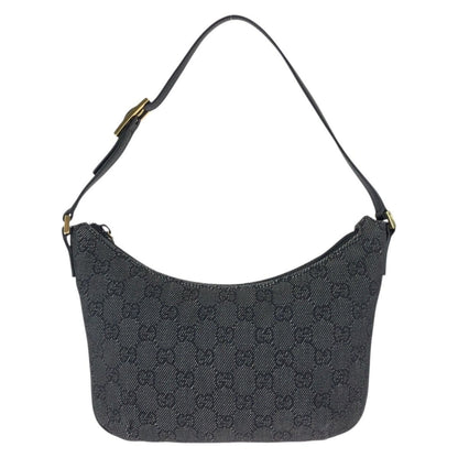 Gucci Black Gold GG Canvas Leather Handbag Pouch