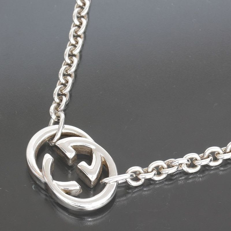 Gucci Interlocking Necklace Double G Silver 925 E1032