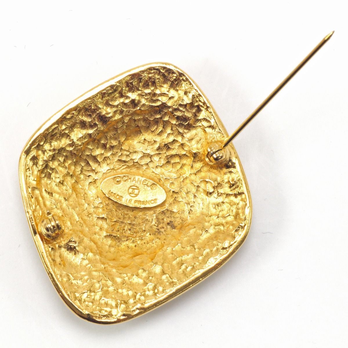 Chanel Coco Mark Brooch Diamond Shape Gold