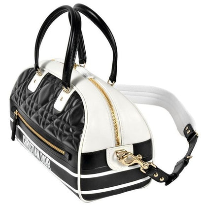 Dior Small Bow Ring Bag Mini Boston Bag 2WAY Leather M6202ofca Black Sporty