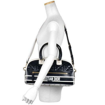 Dior Small Bow Ring Bag Mini Boston Bag 2WAY Leather M6202ofca Black Sporty