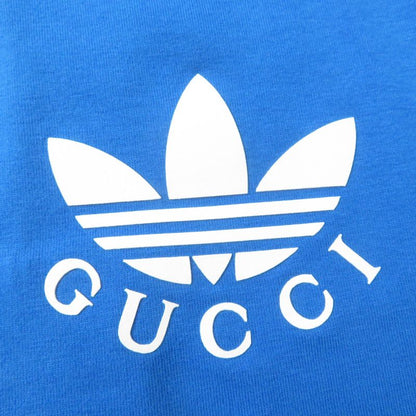 Gucci×adidas 691637 Cotton Trefoil Print Short Sleeve T-shirt Blue S Made In