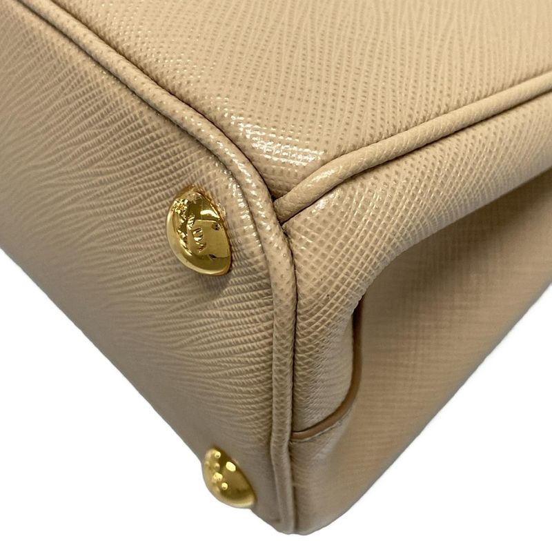Prada Handbag Galleria Beige Mini Bag Leather