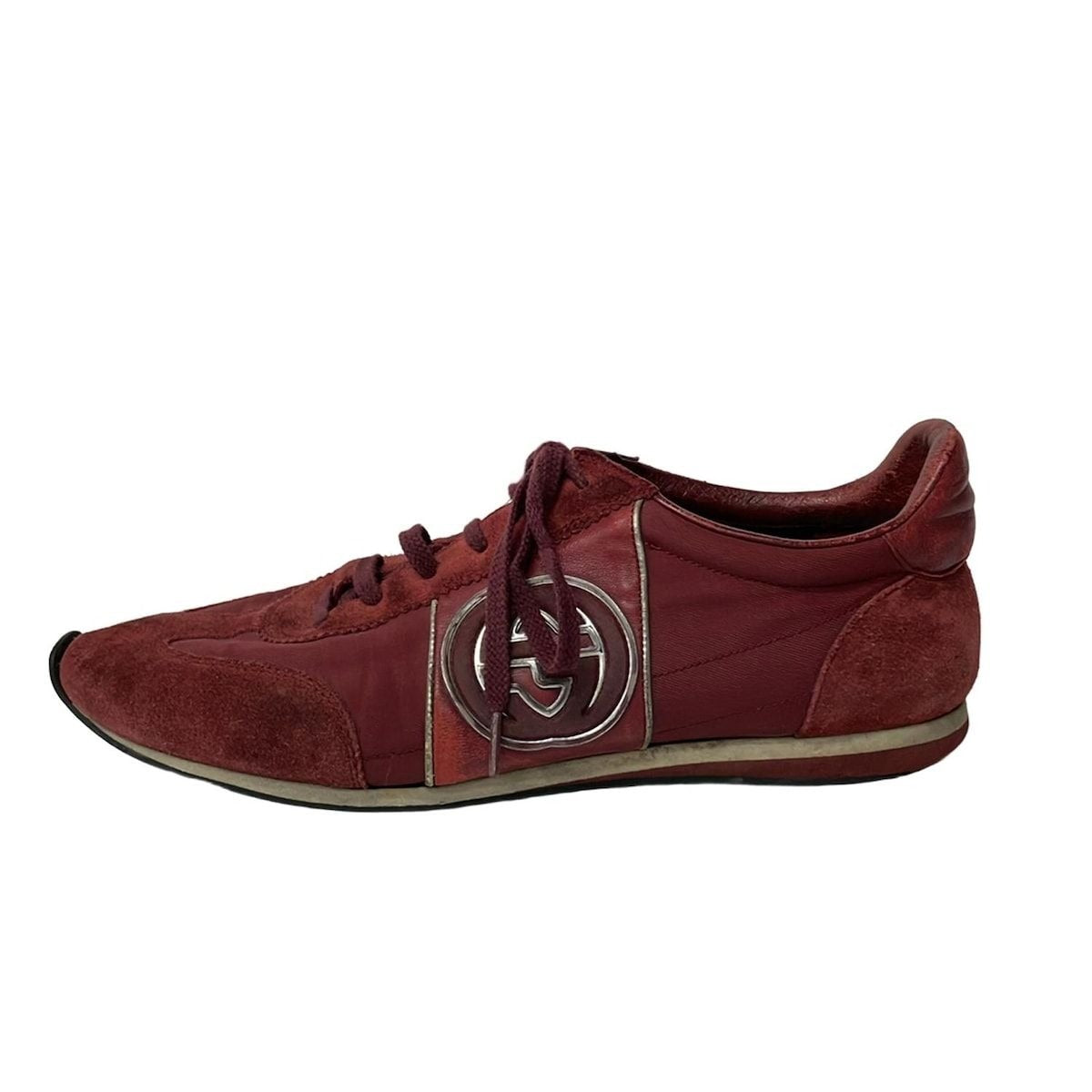 Gucci Sneakers 7.5 Gold Bordeaux