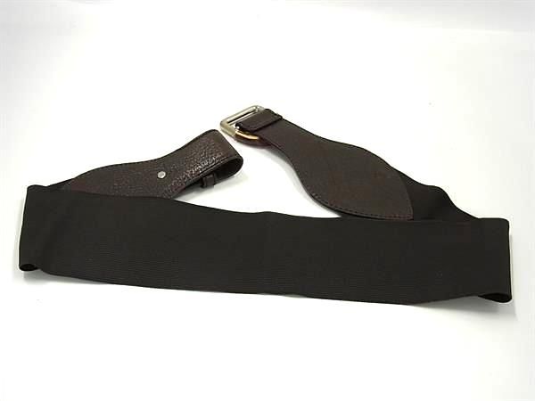 Gucci 232841 Bamboo Canvas And Leather Belt Size Indicated 75/30 Ladies Brown