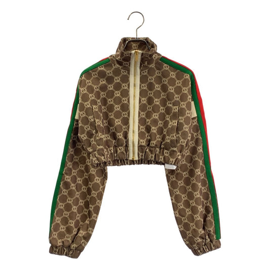 Gucci Interlocking All Over Pattern Sherry Line Cropped Track Jacket