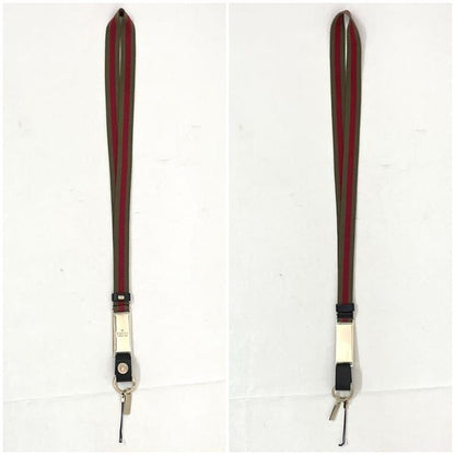 Gucci Neck Strap Khaki Green Red Gold Sherry 039