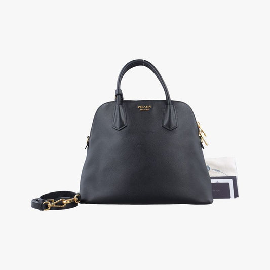 Prada Quill Top Handle Black Saffiano Leather Bl0902 117