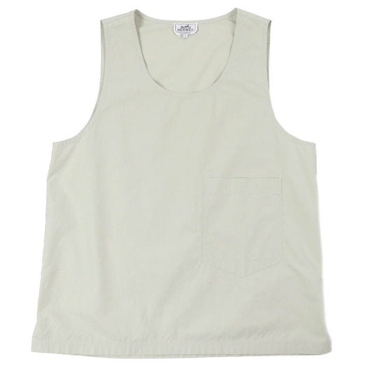 Hermes 23SS 100% Cotton Patch Pocket Crew Neck Sleeveless Cut & Sewn Pullover