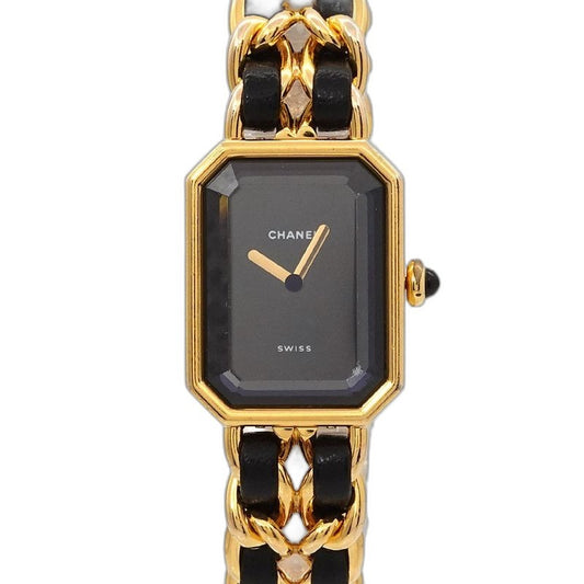 Chanel Premiere L Vintage Watch Black Gold
