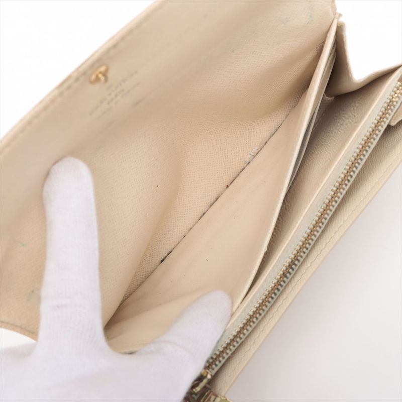 Louis Vuitton Damier Azure Portefeuille Sarah Long Wallet N61735 Ivory Made In