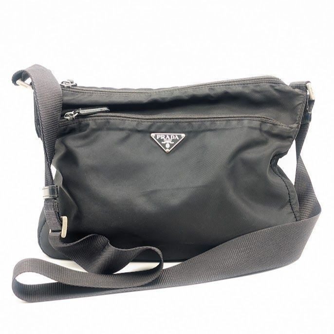 Prada Tessuto Nylon Shoulder Bag Black Triangle Logo