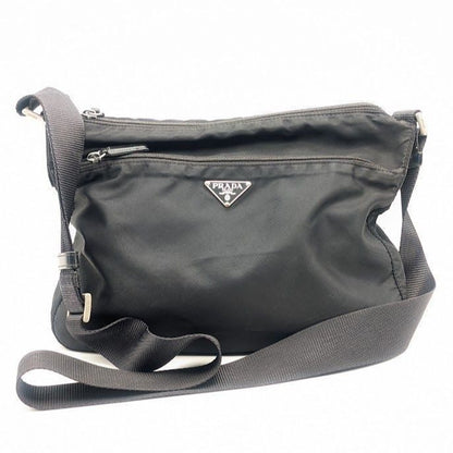 Prada Tessuto Nylon Shoulder Bag Black Triangle Logo