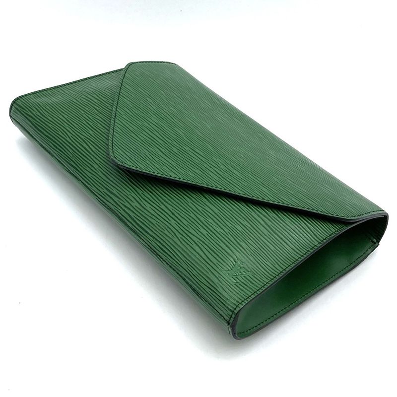 Louis Vuitton Art Deco M52644 Clutch Bag Second Bag Green Epi Leather Women Men
