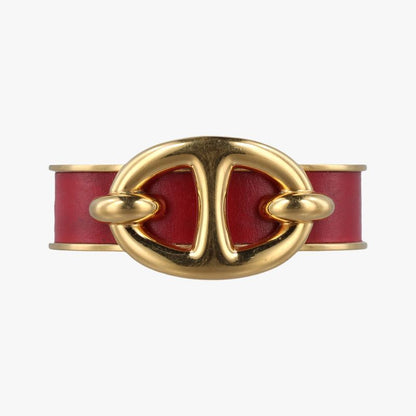 Hermeschaine D'ancre Cuff Gold And Wine Red GP