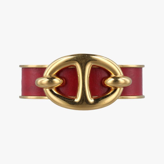 Hermeschaine D'ancre Cuff Gold And Wine Red GP